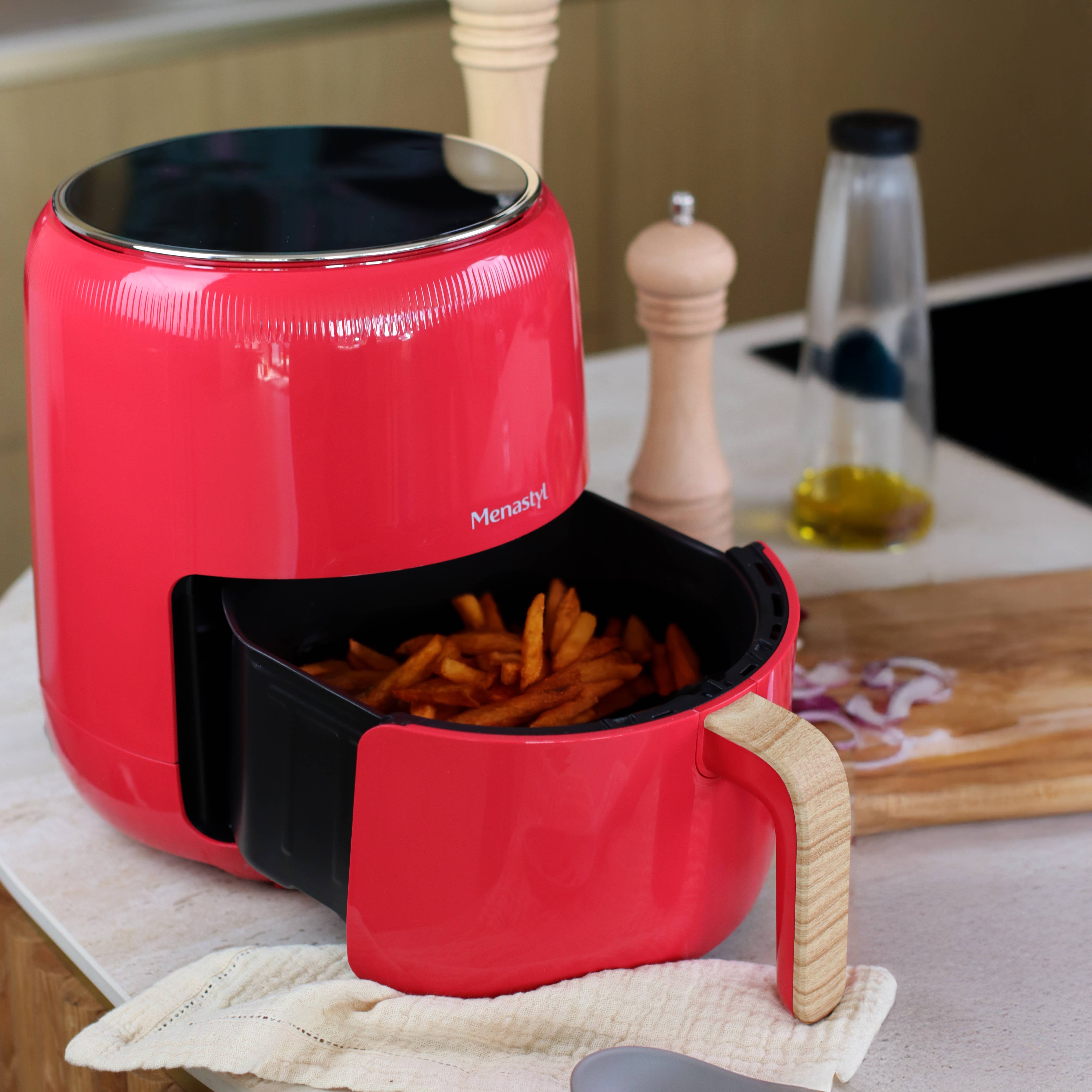 Menastyl - Wholesale Kitchen Appliance - Oil-free fryer 4.5l colorama magenta wood effect handle3
