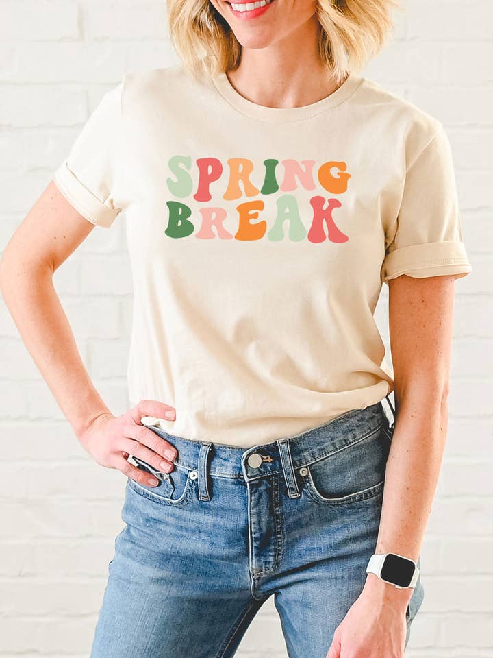 Kissed Apparel - Wholesale Screen Printed T-Shirt - Women's - Spring Break Colorful Basic Graphic Tee 2