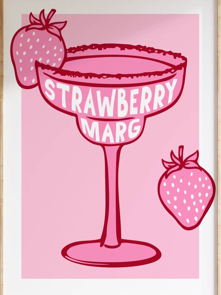 Impression d'art Marguerite Fraise pour la vente par Funky Dory