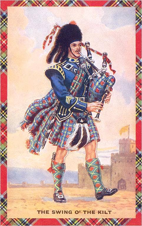Found Image Press - Wholesale Stationery/Notecard Set - Greeting Card EN-275 The Swing of the Kilt on Bagpipes0