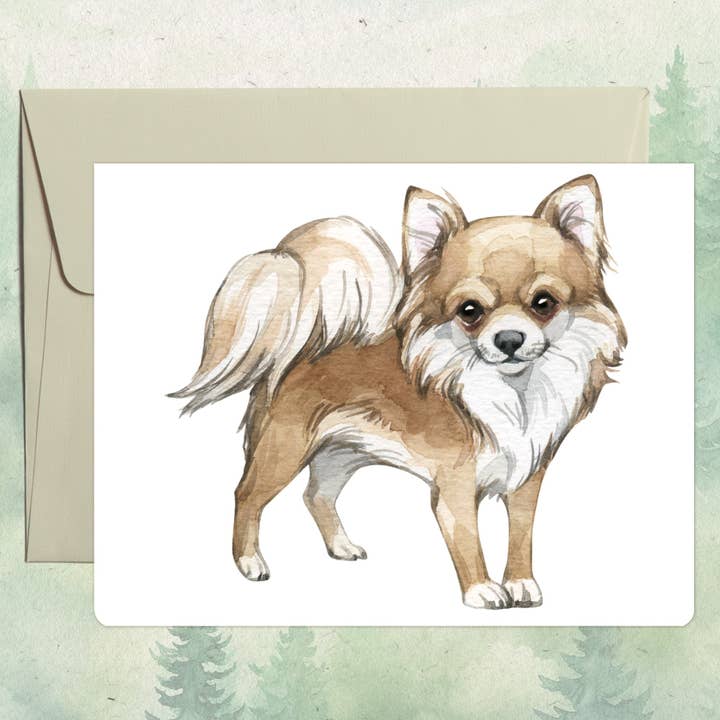 Tarjeta de felicitación hecha a mano con perro Chihuahua para venta al por mayor de Soul Familiar