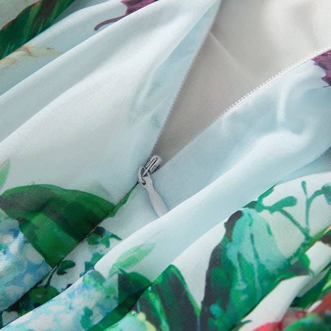 green Resort rose mesh tulle flare dress for wholesale on Faire5