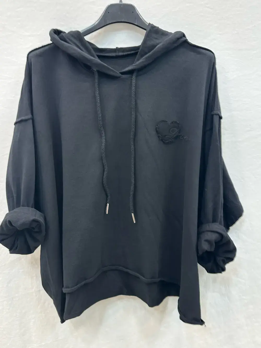 Mimi & Gogo – Großhandel Sweatshirt – Damen – Besticktes Patchwork-Sweatshirt Love, Einheitsgröße10