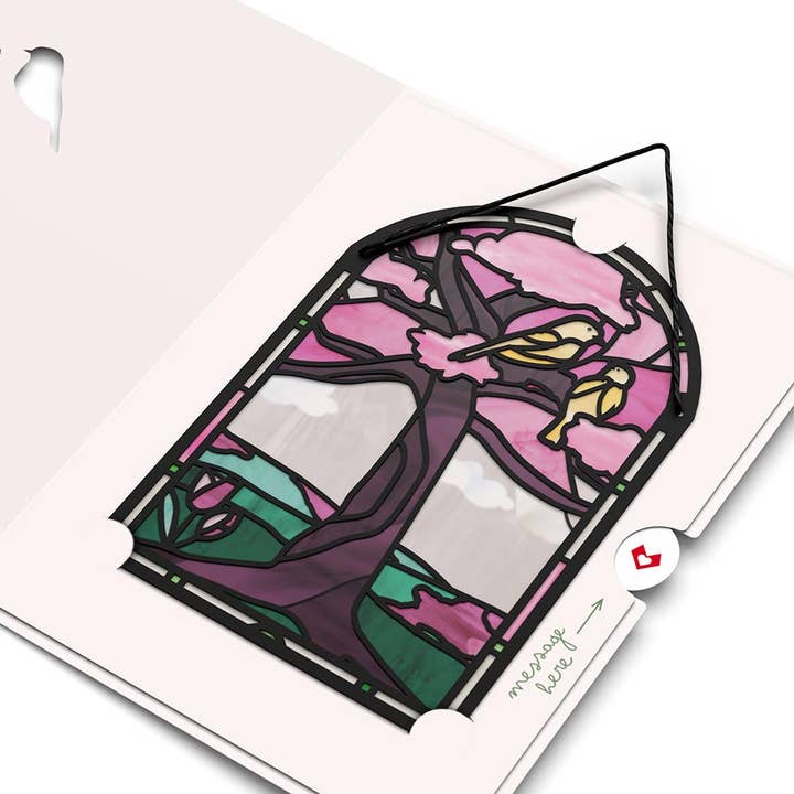 Lovepop Cards - Wholesale Love Card - You Brighten My World Birds 5"x7" Suncatcher Card, Pop-Up
