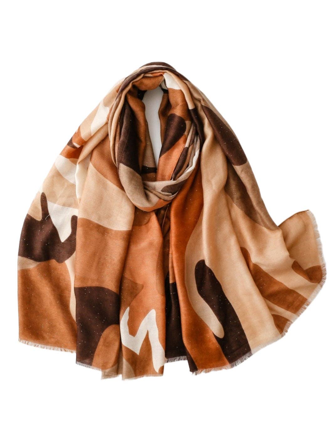 Funkyrel® Atzbranding Limited - Wholesale Scarf - Women's - Scarvii - Abstract Art Scarf with Gold Foil & Glitter3