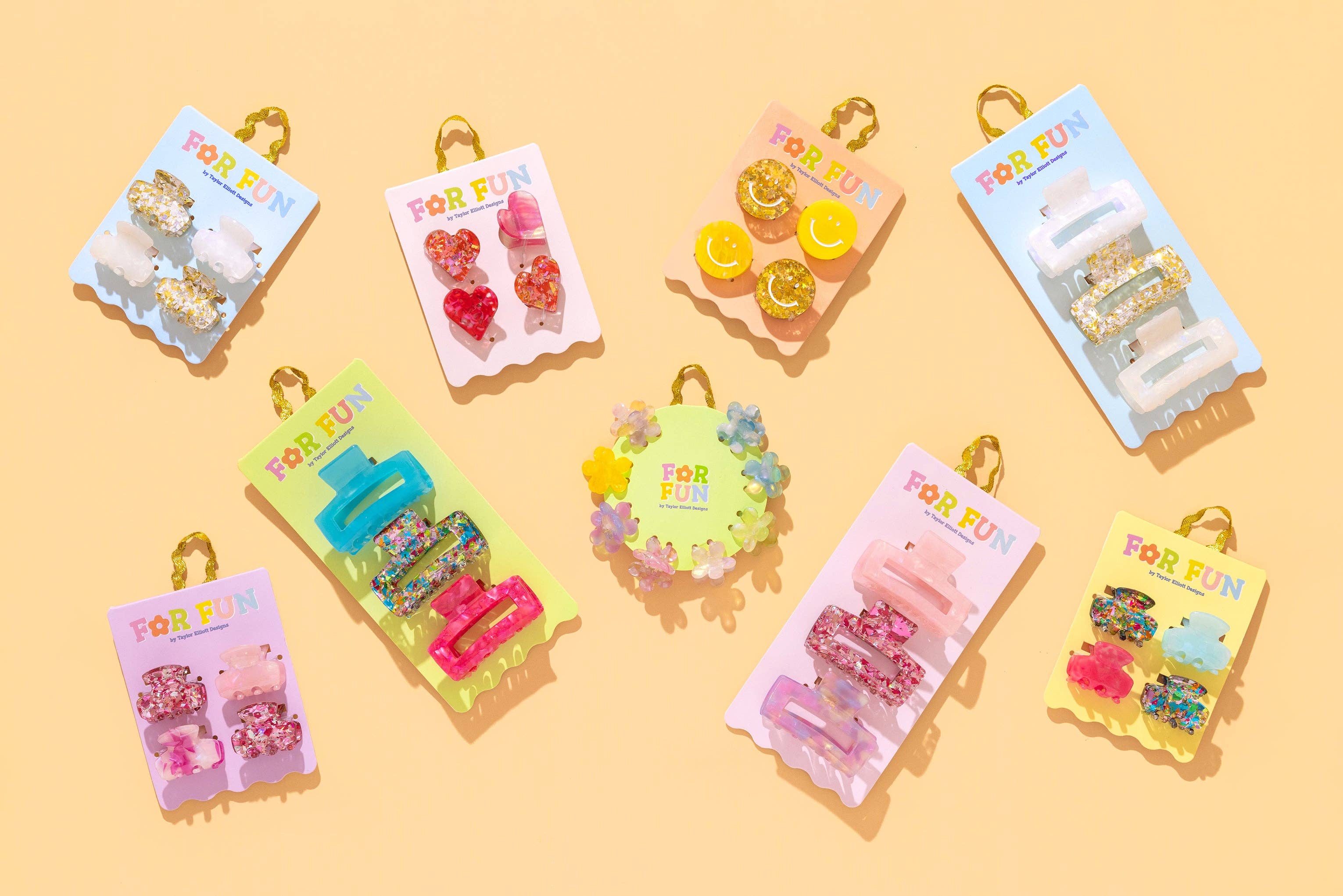 Taylor Elliott Designs - Wholesale Hair Clip - Kids - For Fun - Colorful Confetti Mini Claw Clips - Min. 4 (CC-08)2