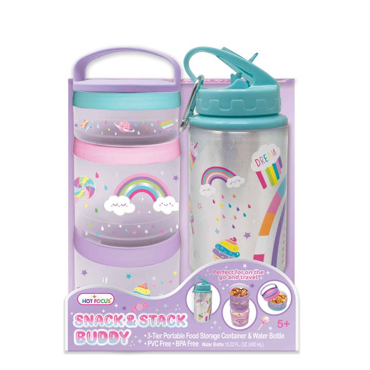 Hot Focus, Inc. - Wholesale Lunch Bag/Box - Kids - Stack&Snack Buddy, Rainbow