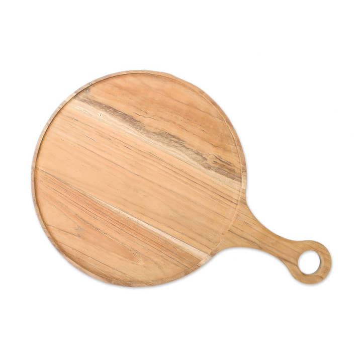 NOVICA - Wholesale Serving Tray - Novica Handmade Time To Eat Teak Wood Pizza Tray
