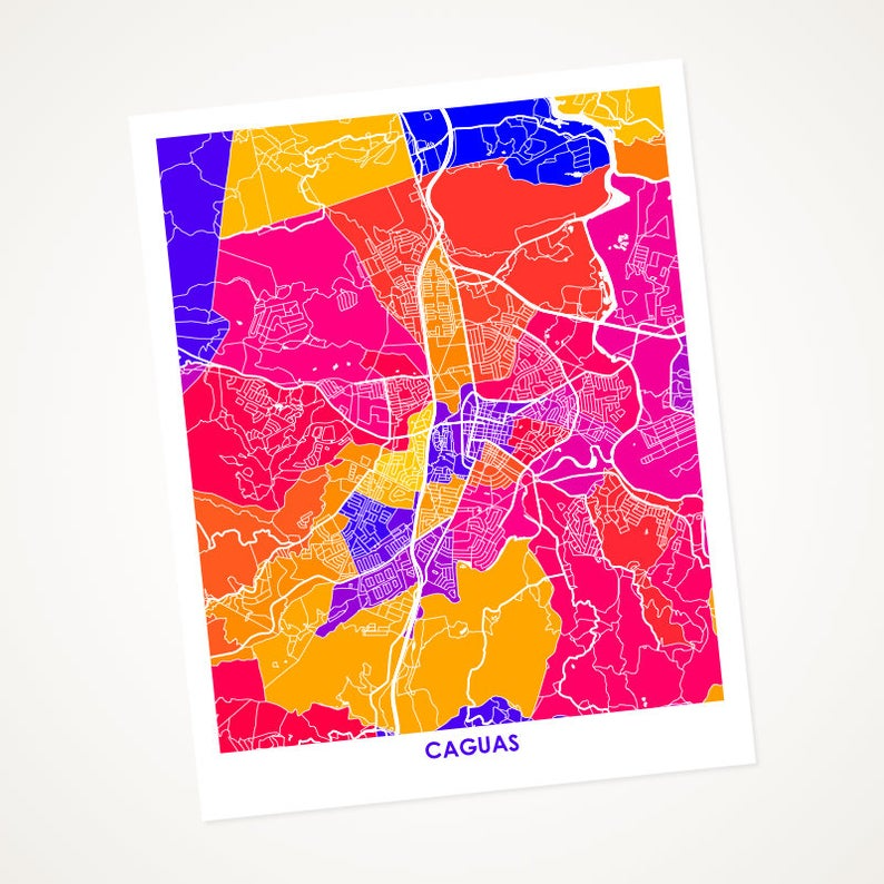 Juanita's Adventures - Wholesale Art Print - Juanitas Caguas Map Print0