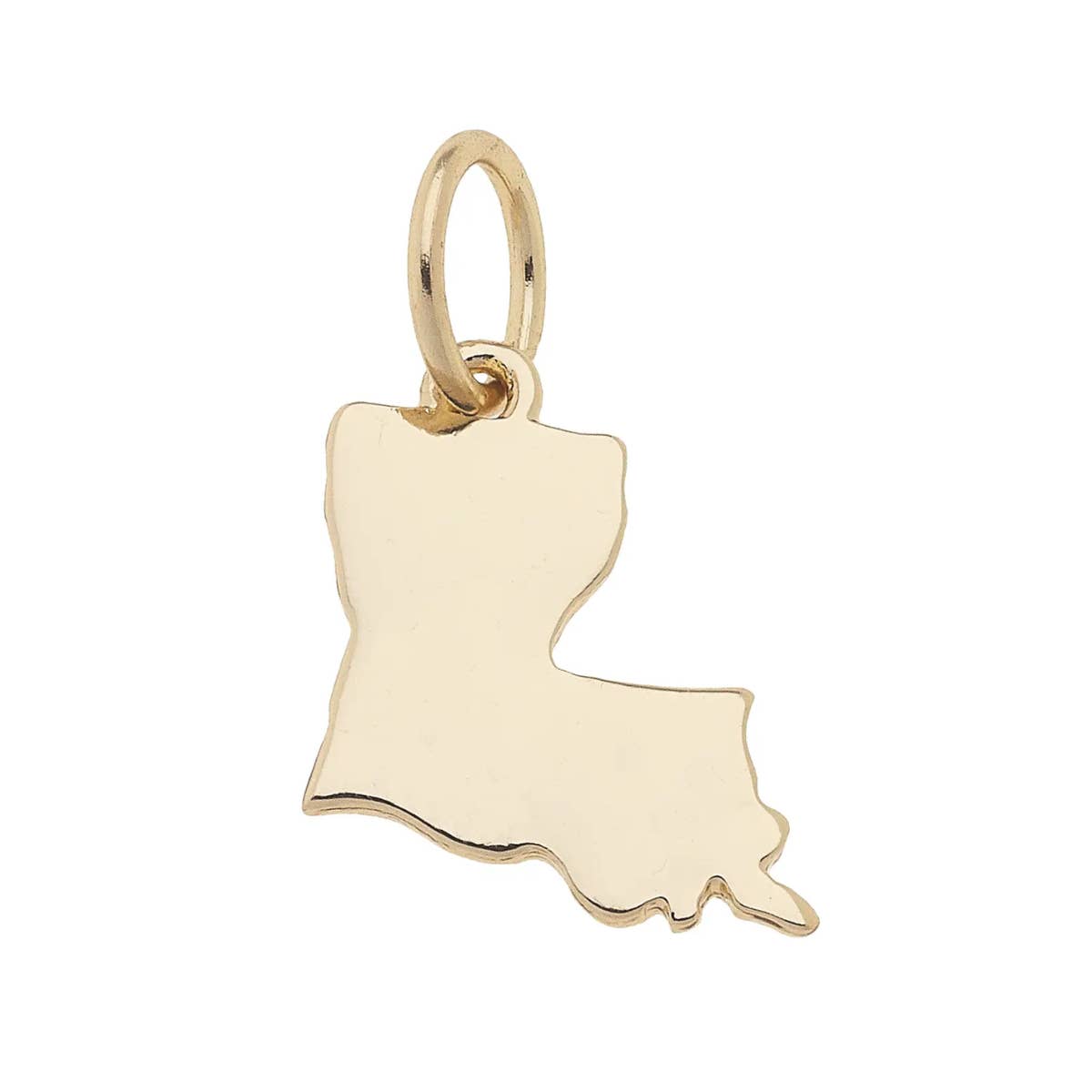 Canvas Style - Wholesale Individual Charm/Pendant - Louisana Shaped State Charm in Shiny Gold