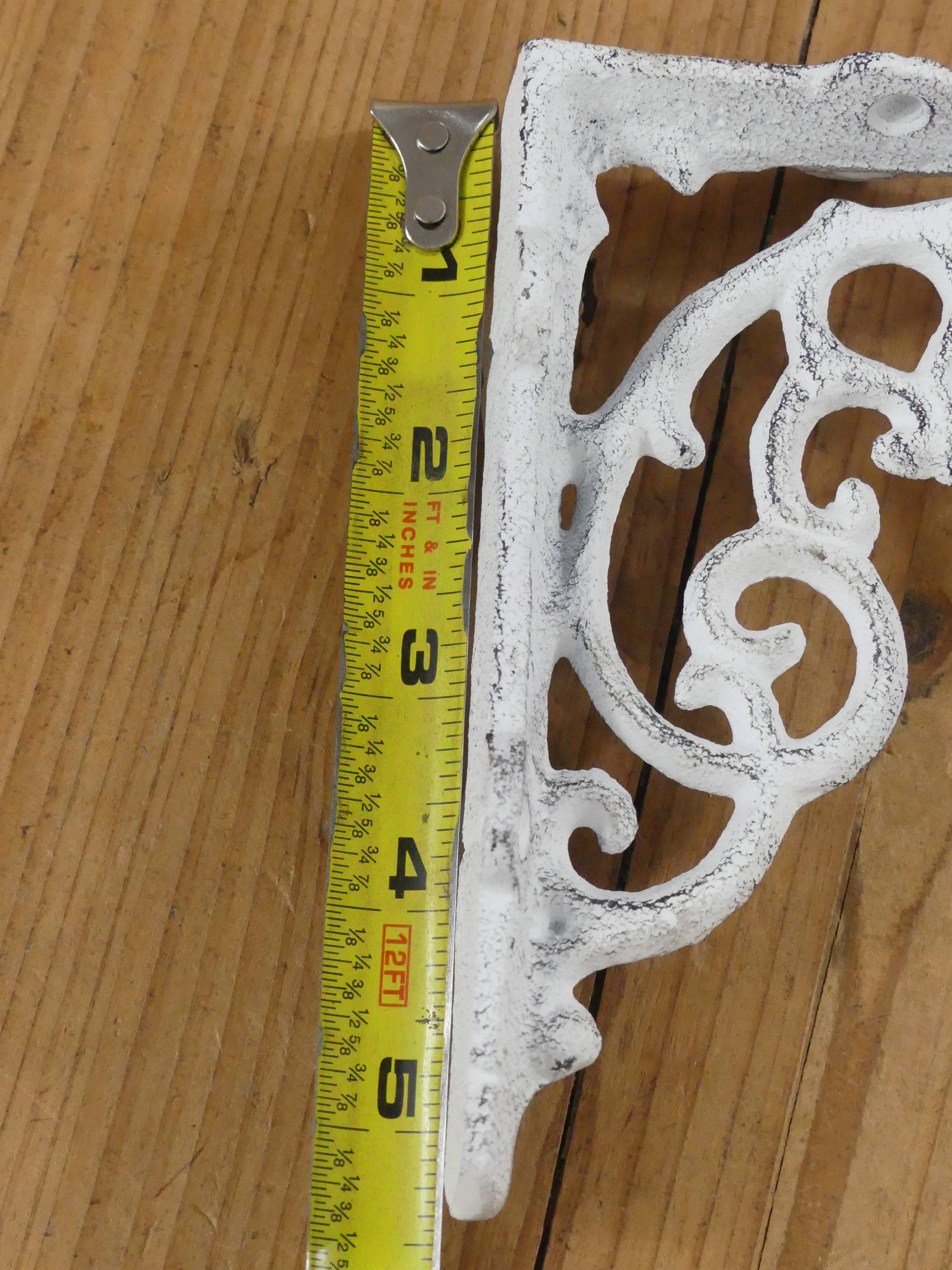 Midwest Craft House - Wholesale Wall Mounted Shelf - CAST IRON DISTRESSED WHITE SHELF BRACKET, 6 1/4" X 5 1/4"4