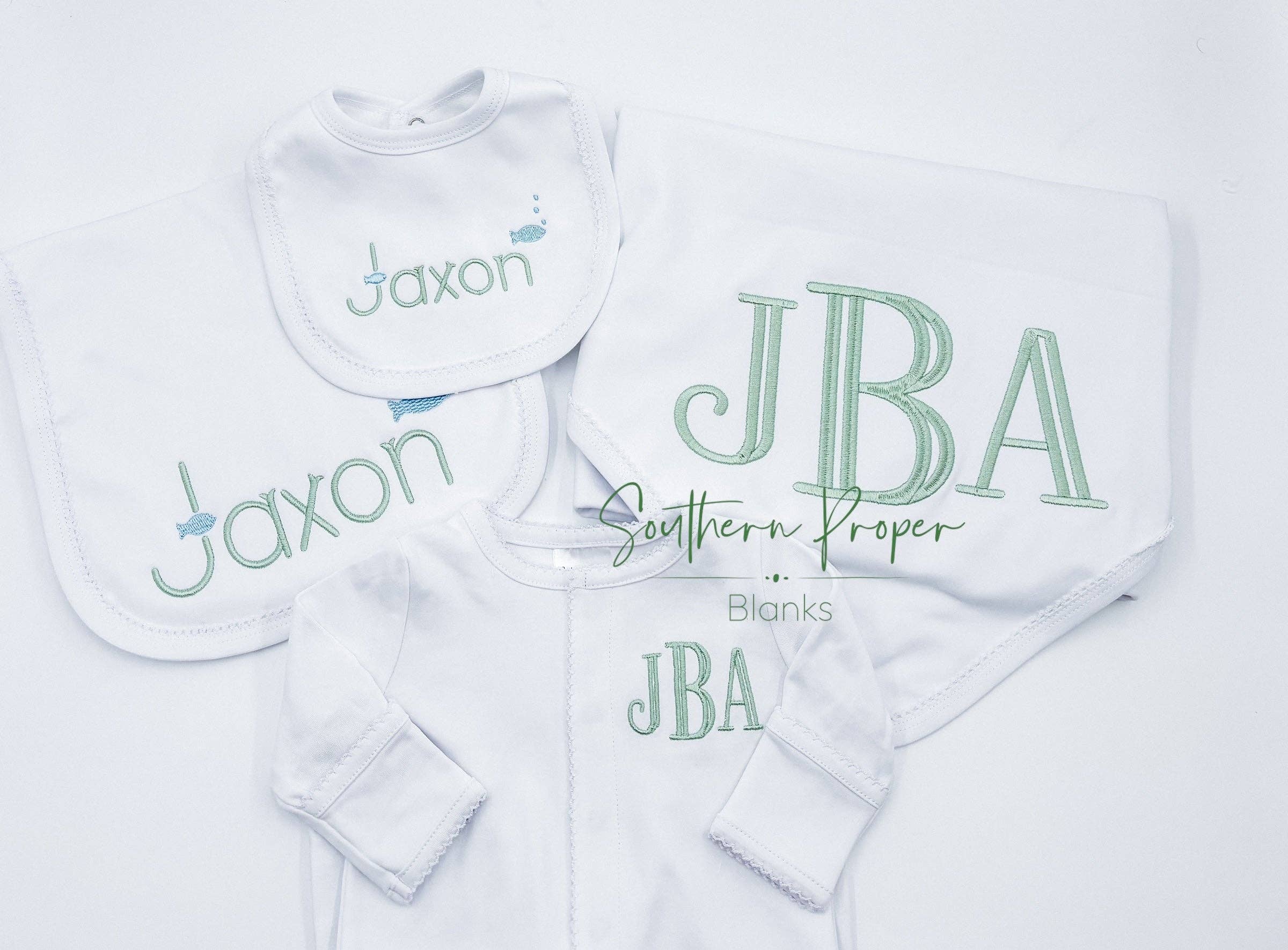 Southern Proper Blanks - Vente Barboteuse – bébé - Chaussons bébés classiques avec bordure picot5