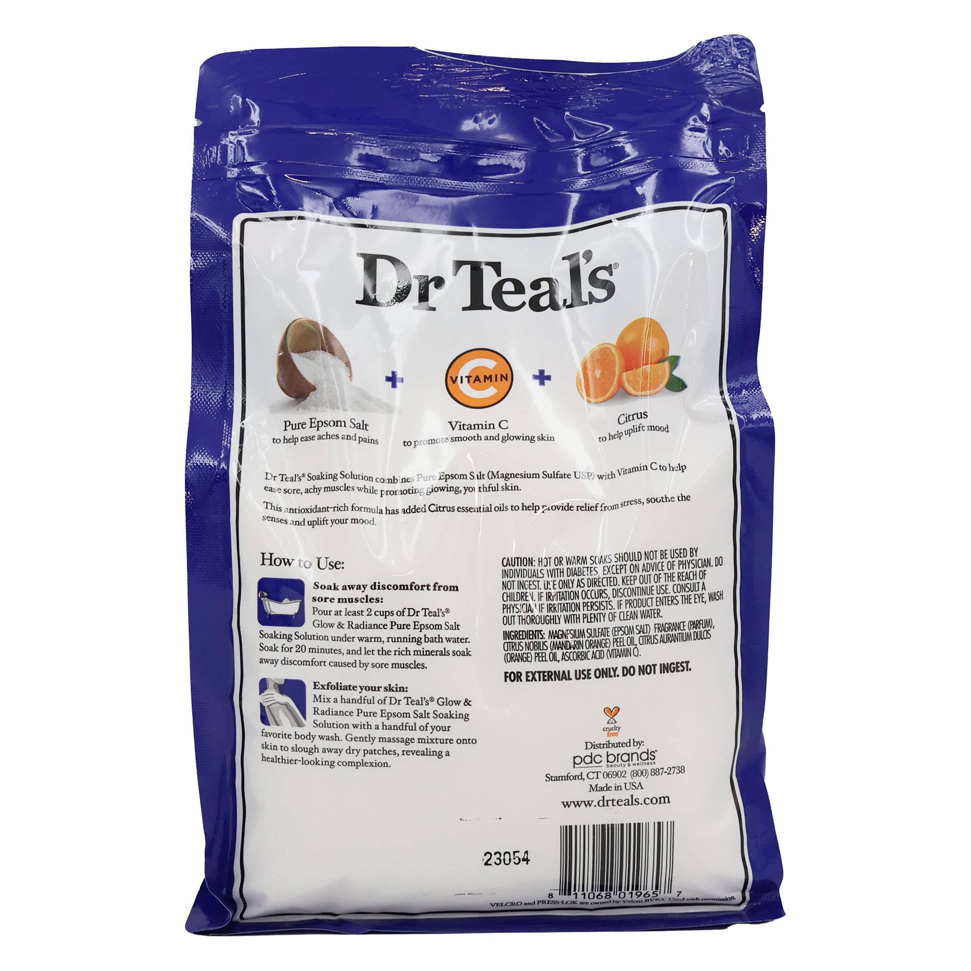 KT Supply - Vente Gommage/exfoliant pour le corps - Solution de trempage au sel d'Epsom Dr Teals Glow Radiance1