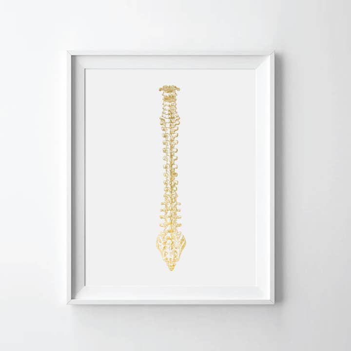 Impression sur feuille dorée de la colonne vertébrale humaine II pour la vente par Uyeno Miyoshi