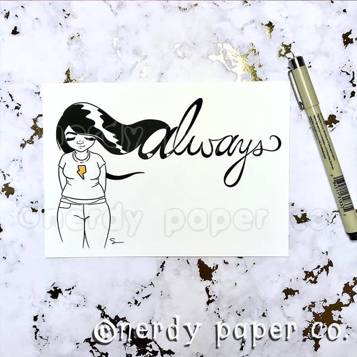 ALWAYS | Hand Drawn Wizard Art | Art Print for wholesale by NERDY PAPER CO.
