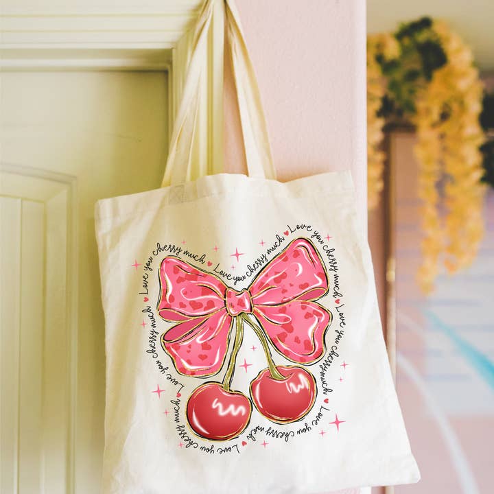 Love You Cherry Much Tote Bag for wholesale by Urban Brew