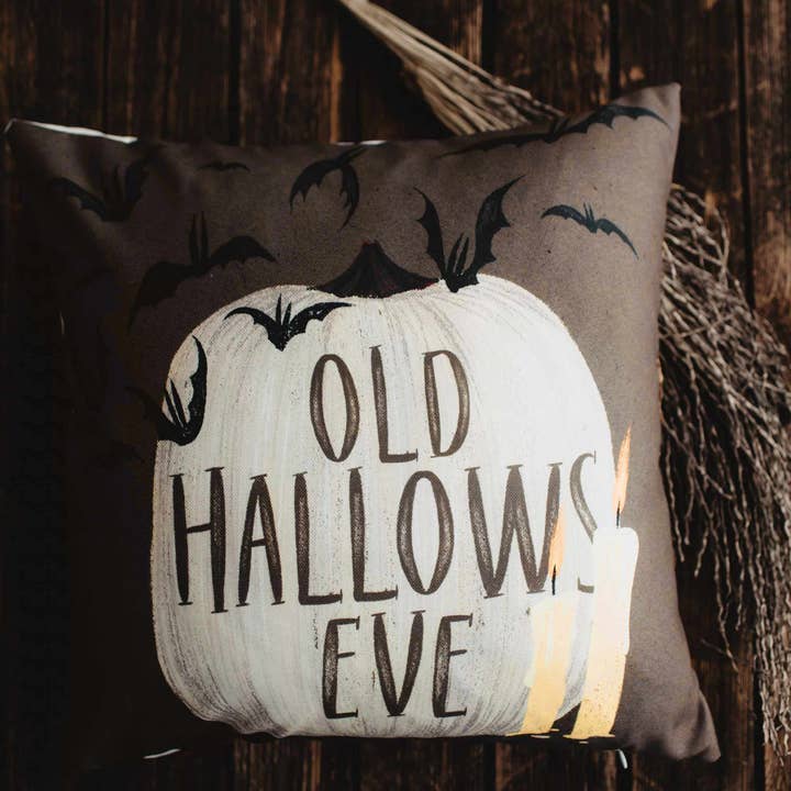 UniikPillows - Vente Housse de coussin - Housse d'oreiller citrouille Old Hallows Eve | Décoration d'Halloween | Oreillers de ferme | Décoration de campagne | Coussins d'automne | Coussins mignons | Cadeau