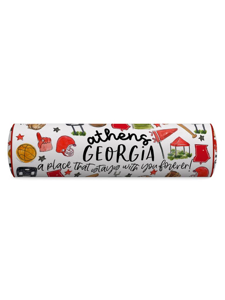 Athens, GA Multi Sport Bolster Pillow for wholesale by Happy By Rachel, LLC