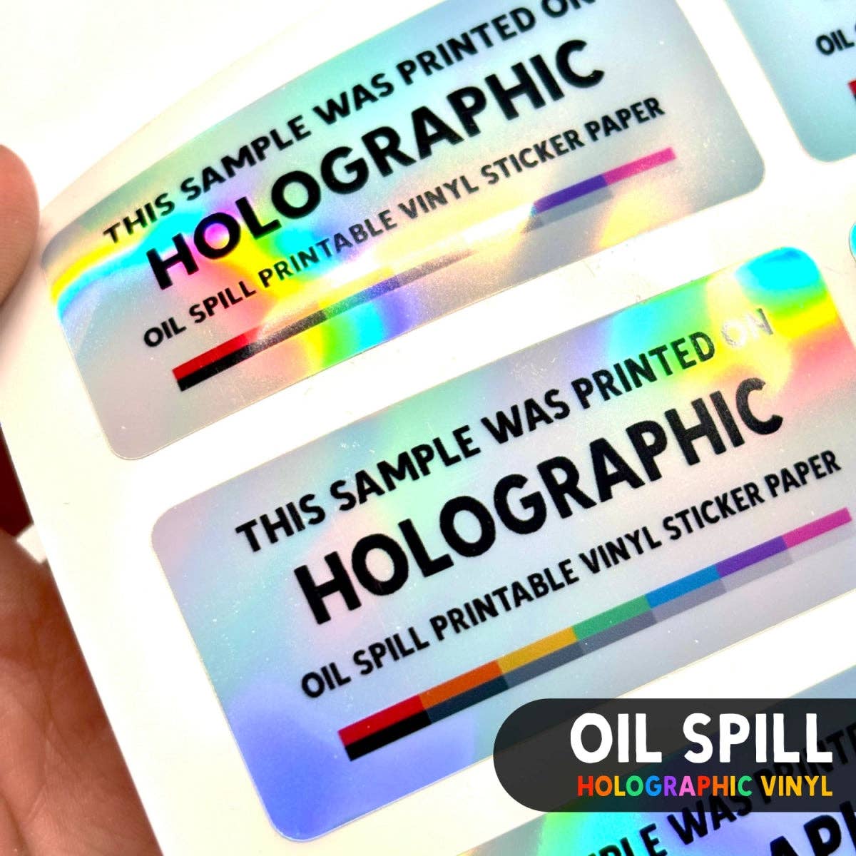 Stickiply – Großhandel Bastelzubehör – Bedruckbares Vinyl-Aufkleberpapier | Holografisch (A4)12