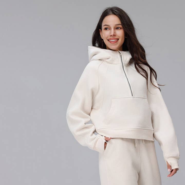 Sodalemon - Wholesale Hoodie - Women's - Women Cropped Fleece Hooded Hoodie8