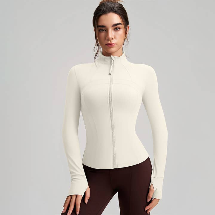 Sodalemon – wholesale Athletic top – Women′s – Women Slim-Fit High-Neck Finger-Loop Yoga Long Sleeve11