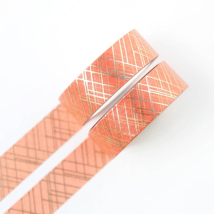 Fita Washi de linhas sofisticadas laranja por atacado de Willwa