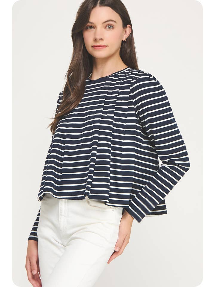 Strut & Bolt – wholesale Blouse – Women’s – Striped Shoulder Pad Knit Tee Top16