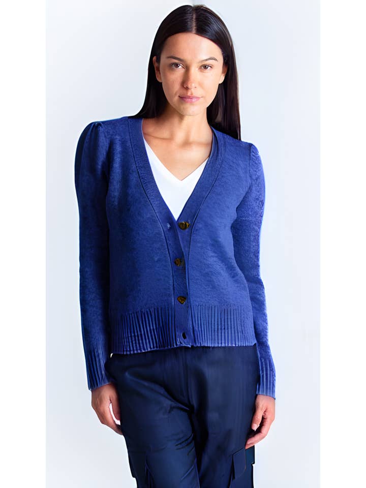 QUINN - Wholesale Cardigan - Women's - Puff Sleeve Caridgan1