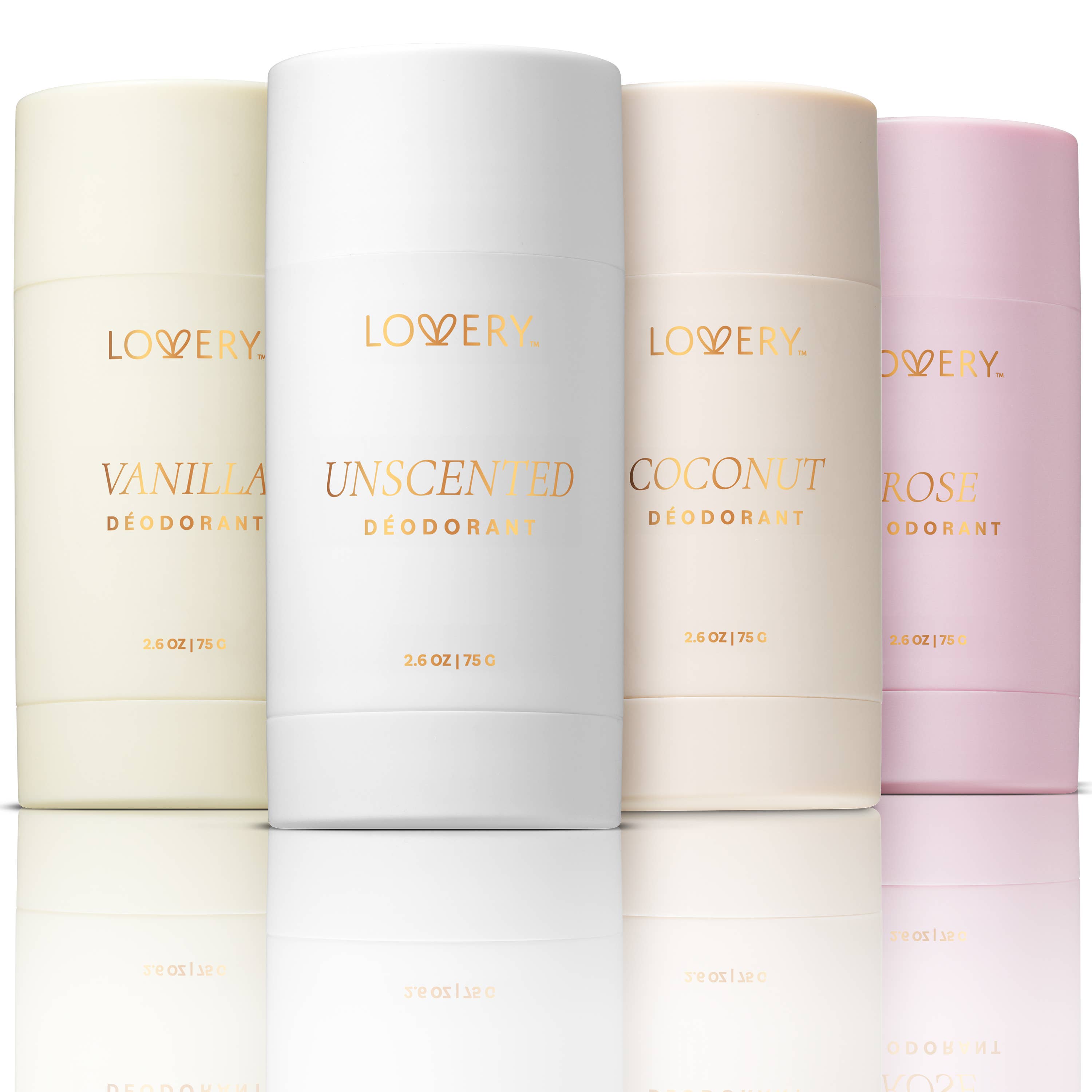 Lovery - Wholesale Deodorant - Women's - Vanilla, Coconut, Rose, Womens Unscented Aluminum Free - 4pc2