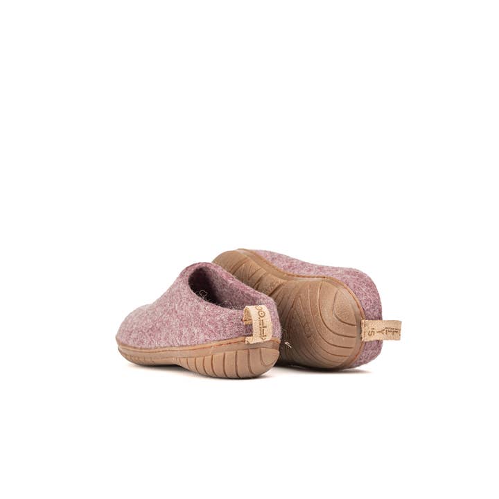 Woollyes Inc - Wholesale Slippers – Unisex - Outdoor Open Heel Slippers With Rubber Sole - Lavender6