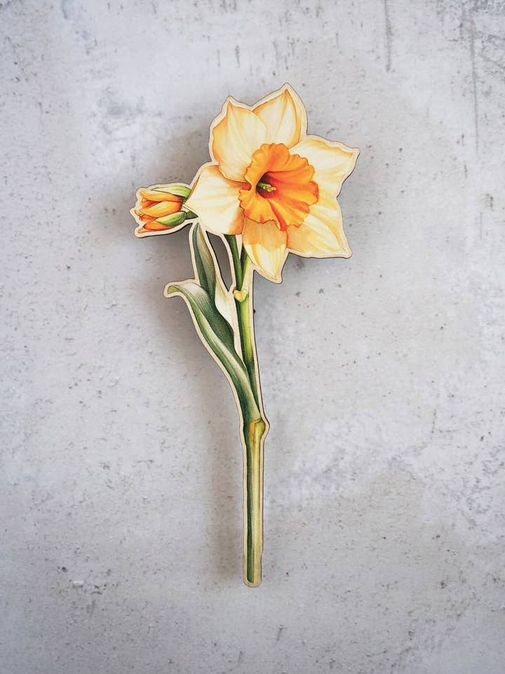 Wooden flower | Daffodil | Mother's day for wholesale by Florlette