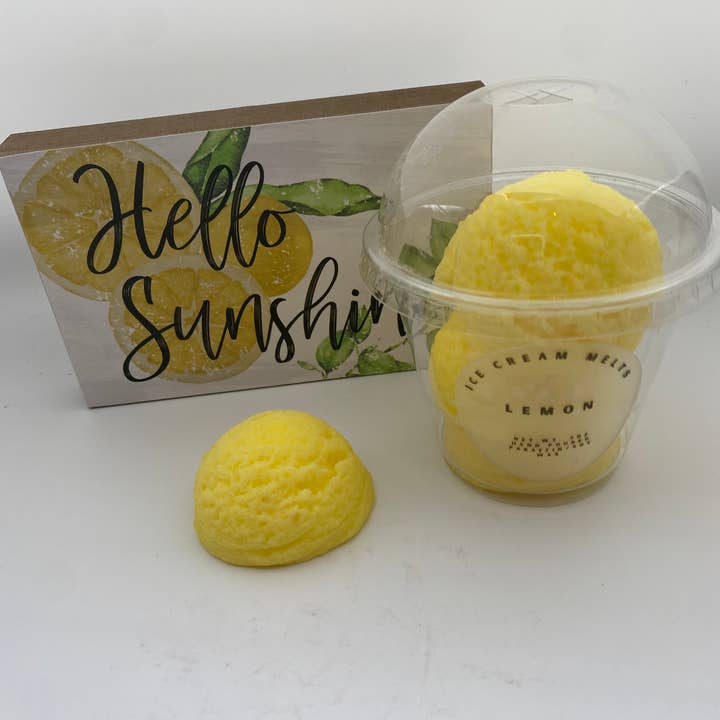 Wicks and Gifts - Wholesale Wax Melt - Lemon 5 oz Ice Cream Scoop Melts