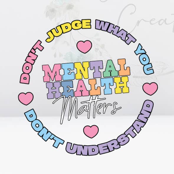 Autocollant UV DTF 4 pouces de sensibilisation à la santé mentale pour la vente par Oily Graphic Creations