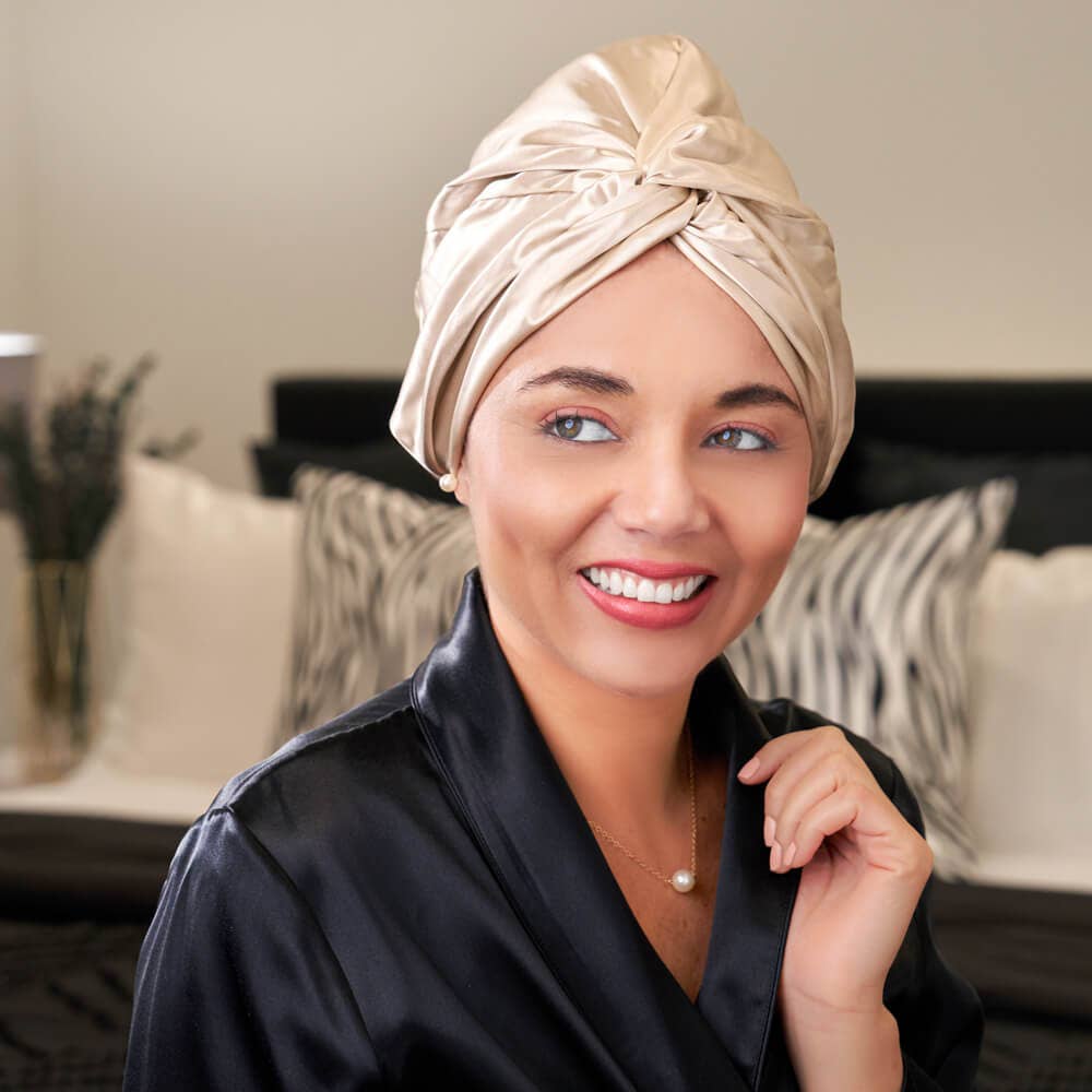 Blissy - Wholesale Sleep Cap / Bonnet - Women's - Blissy Bonnet - Champagne - Large1