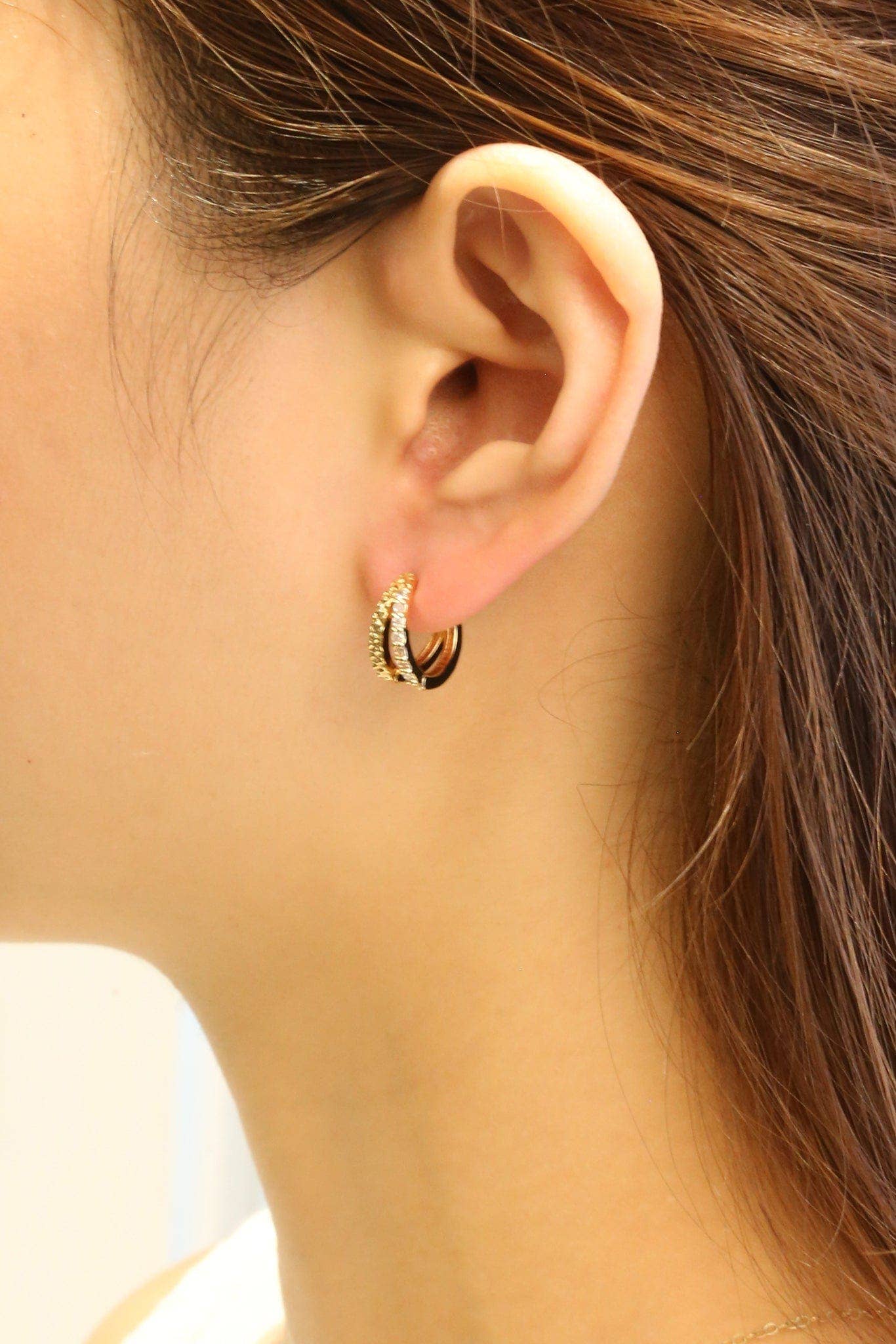 MiMi Wholesale - Wholesale Hoop Earrings - SJE310656 14K Classic Double Hoop Earrings2