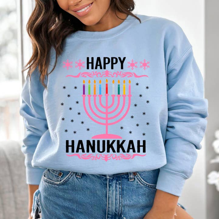 LA Shirt Company - Wholesale Graphic Sweatshirt - Women's - Happy Hanukkah - Sweatshirt & Hoodie3