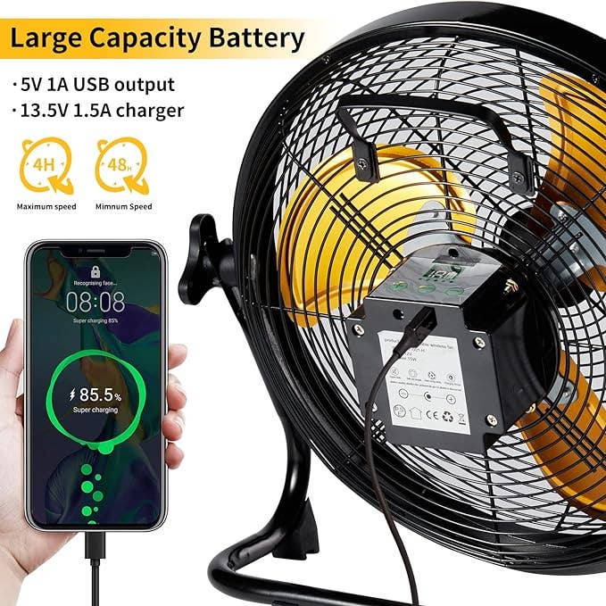 OutdoorSolarOutlet – wholesale Handheld electric fan – Battery Operated Solar Fan, Solar Powered Portable Fan Can Running 5-24 Hours,Rechargable Fan with USB Output For Emergency Situation3