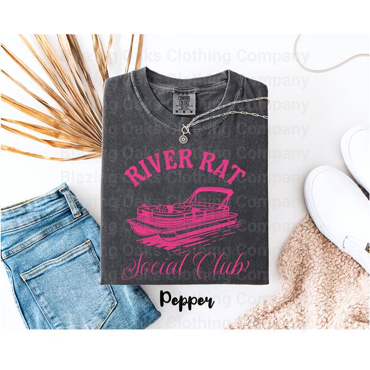 Blazing Oaks Clothing Company - Wholesale T-Shirt (Graphic) - Women's - River Rat Social Club Short Sleeve Shirt