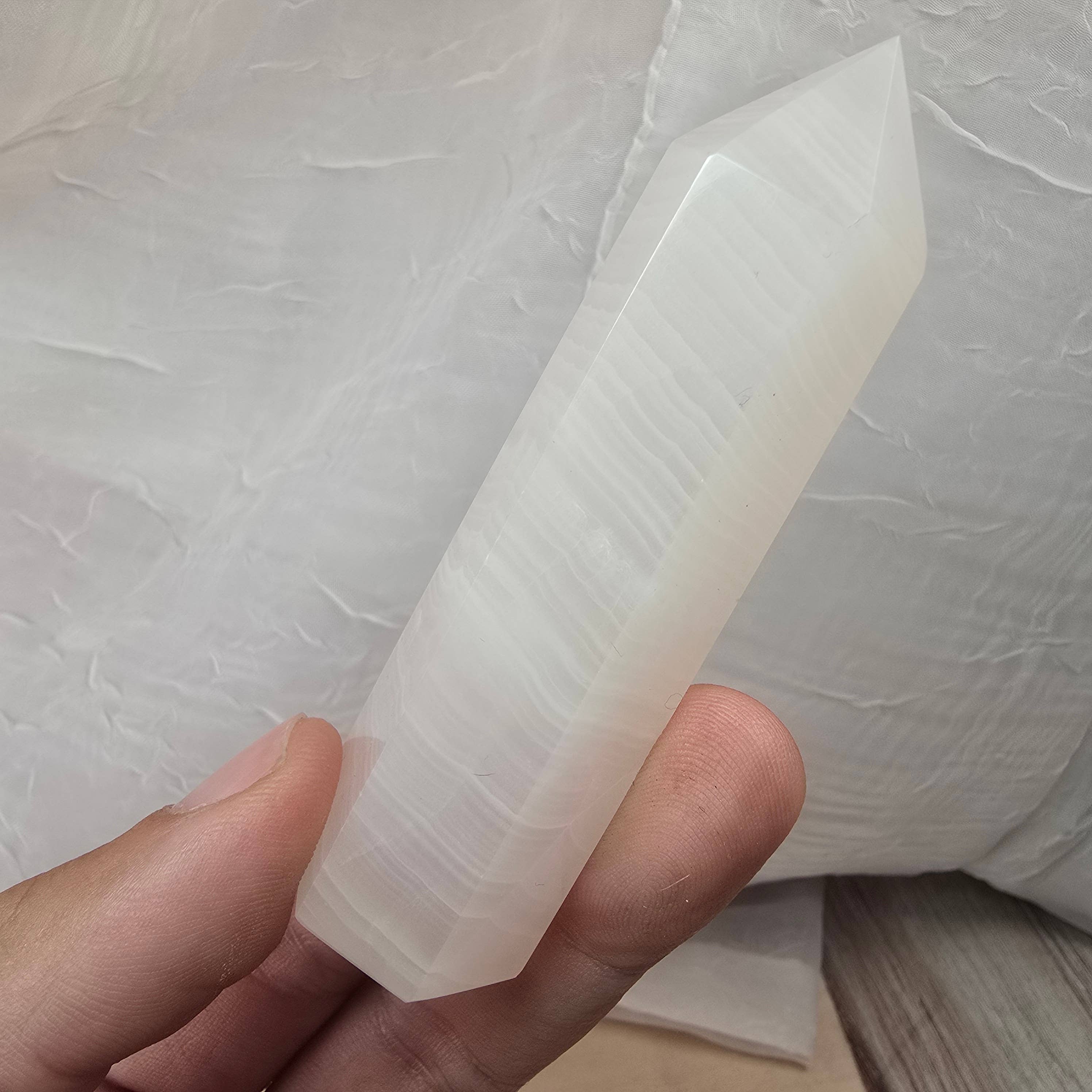 Aquamarine Daydream Wholesale - Wholesale Spiritual Stone/Crystal - 3pc Mangano Calcite Tower ~ Bulk Polished Crystal Towers1