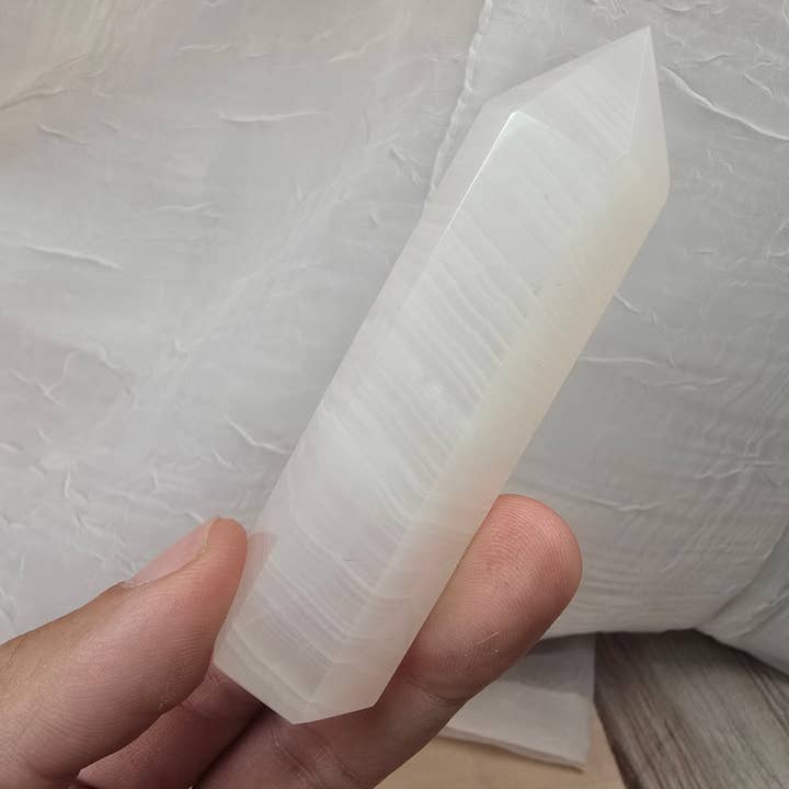 Aquamarine Daydream Wholesale - Wholesale Spiritual Stone/Crystal - 3pc Mangano Calcite Tower ~ Bulk Polished Crystal Towers1