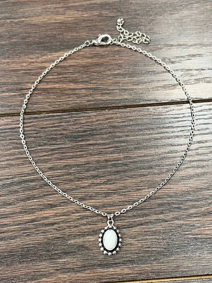 736234, 16" Oval Weißer Türkis Halskette für den Großhandel von ISAC Trading Inc