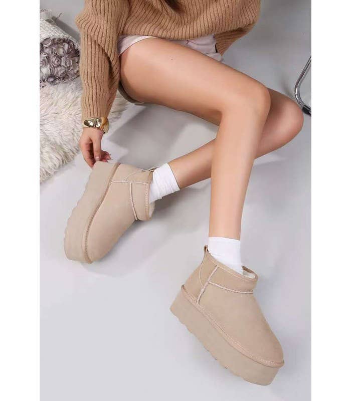 SWEET MAGIC SHOES & BAGS - Wholesale Boots - Women's - LOW SUEDE BOOT WITH FUR4