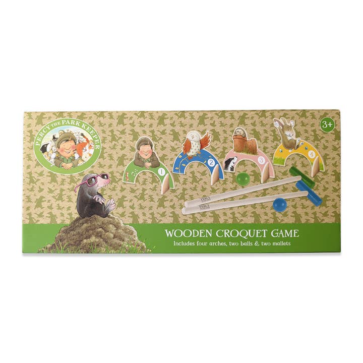 Percy The Park Keeper Børne Træ Kroket Sæt - Sjov For Hele Familien for engroshandel hos Robert Frederick Ltd