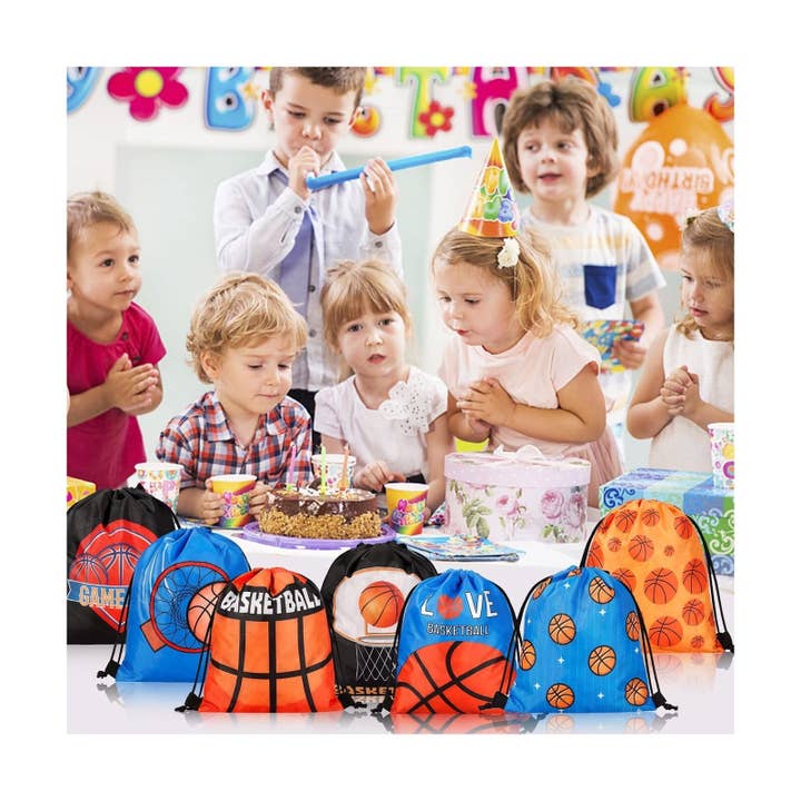Bolsas de regalo para fiestas, con temática de baloncesto para venta al por mayor de SugarQuoteMeNot LLC