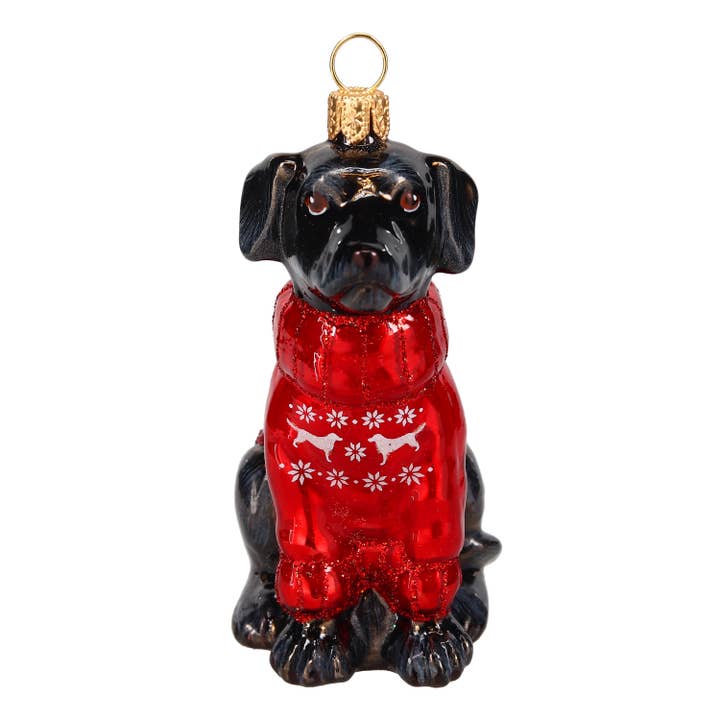 Zwarte labrador in Noorse trui voor wholesale door Joy To The World Collectibles