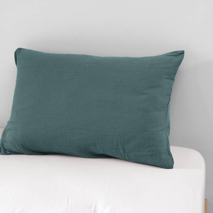 GAÏA Canard cotton gauze pillowcase 50 x 70 cm for wholesale by L'effet Papillon