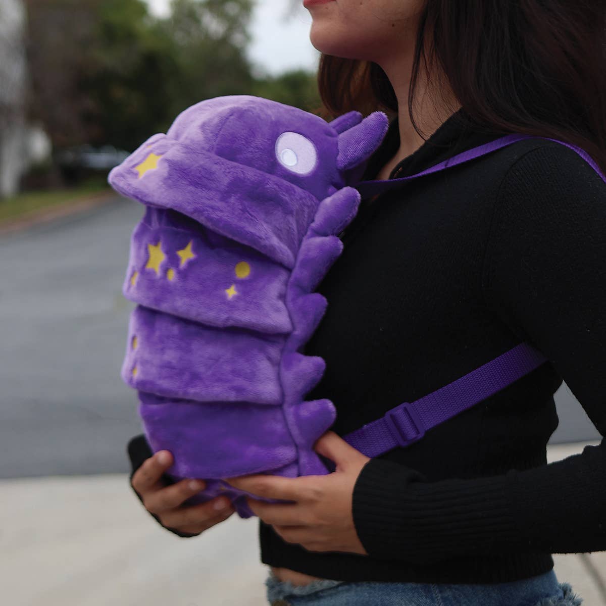 COMECO INC – wholesale Backpack – Women's – Purple Roly Poly Plush Backpack5