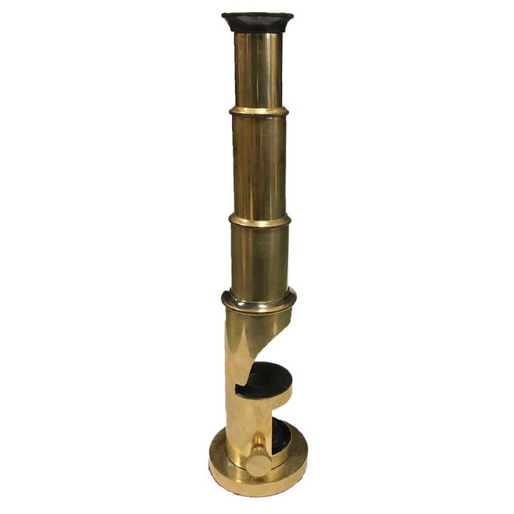 Madison Bay Co. - Historical Home Decor Reproductions - Wholesale Decorative Tabletop Object - 6-3/4" Portable Polished Brass Field Microscope