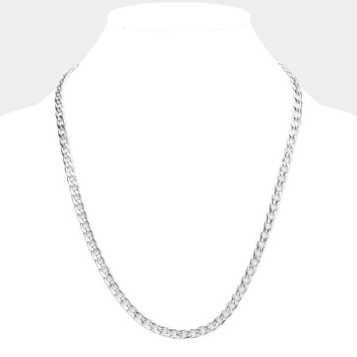 Wona Trading, Inc. - Wholesale Link & Chain Necklace - 24 INCH, 6mm Stainless Steel Cuban Chain Necklace
