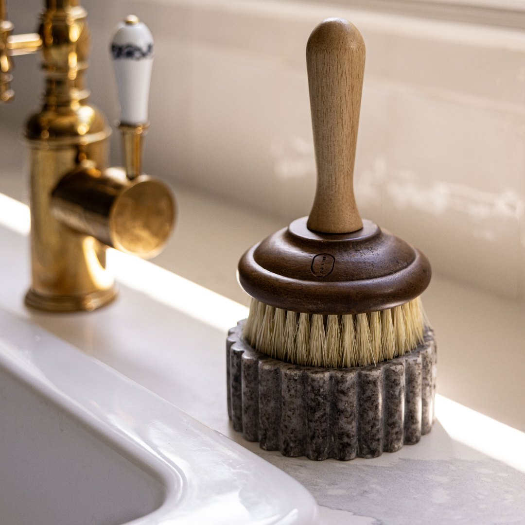 Luxe B Co - Wholesale Bath Soap Dish - Fluted Soap Dish Beige Light Grey Tones Marble 5